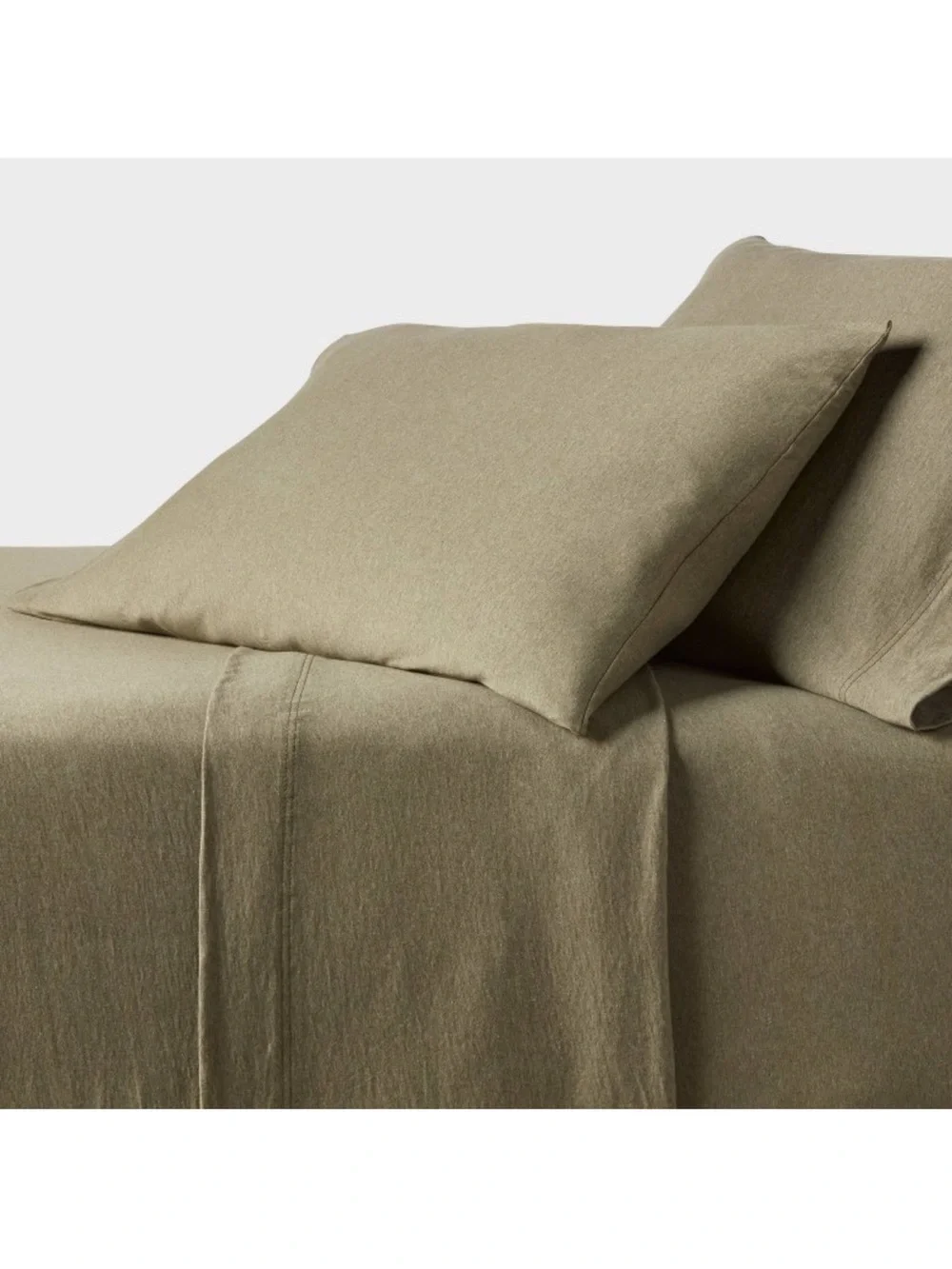Threshold King Olive Green Cotton Jersey Sheet Set